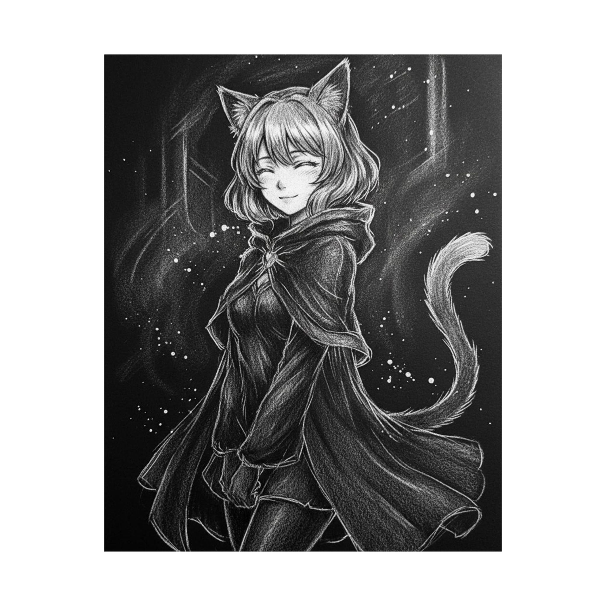 Dungeons and Dragons? Dungeons and Catgirls Matte Vertical Portrait Poster