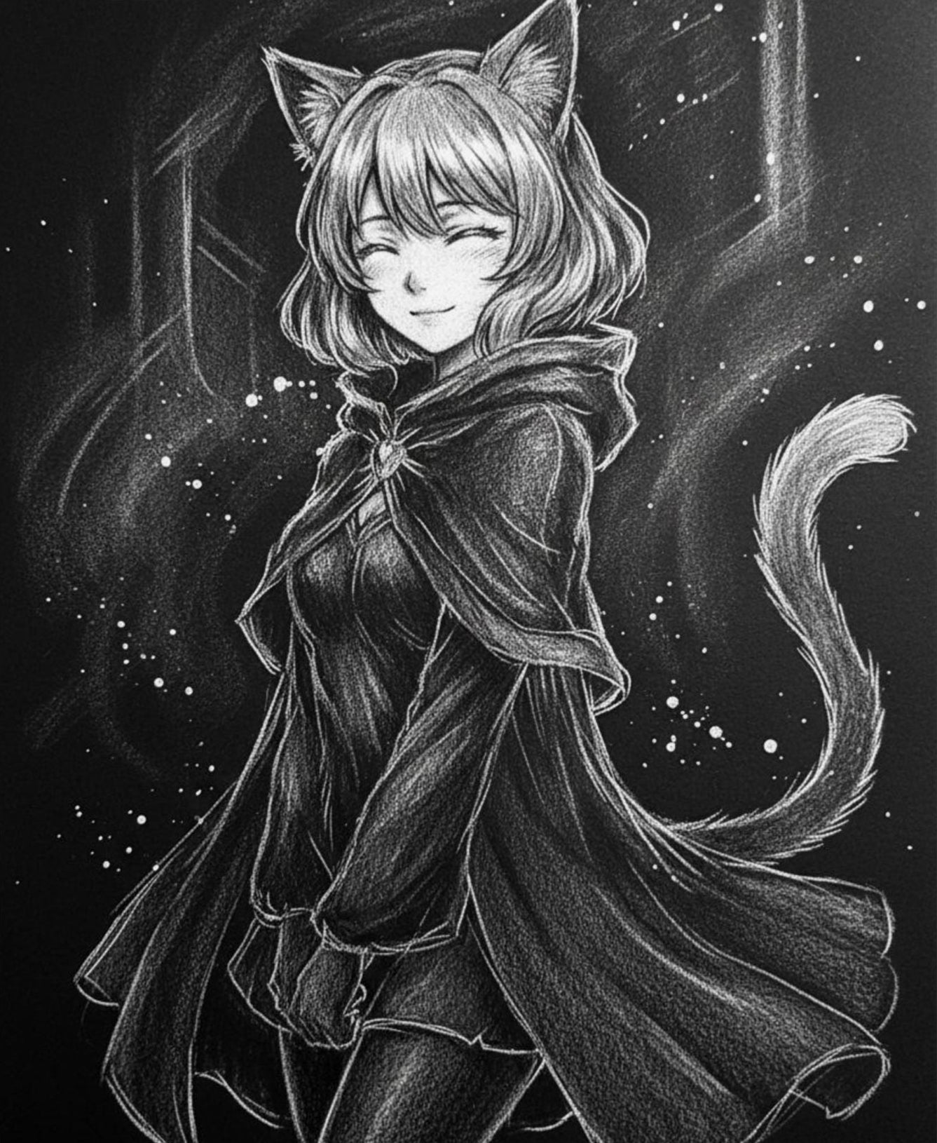 Dungeons and Dragons? Dungeons and Catgirls Matte Vertical Portrait Poster