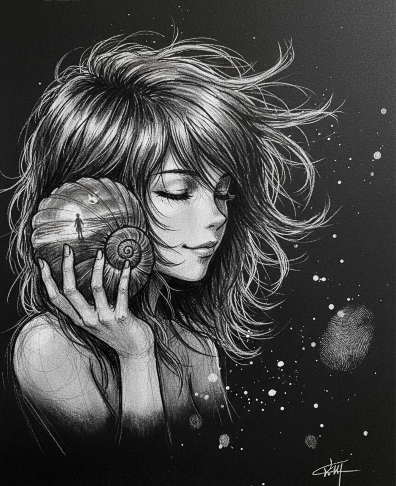 Echoes From Beyond the Sea Matte Vertical Portrait Poster